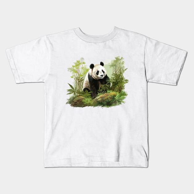 Giant Panda Kids T-Shirt by zooleisurelife